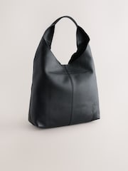 Black Leather Slouchy Shoulder Bag - Image 2 of 5