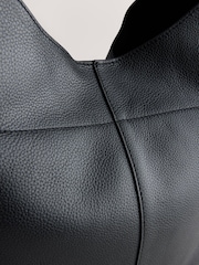 Black Leather Slouchy Shoulder Bag - Image 4 of 5