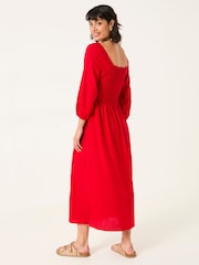 FatFace Adele Red Midi Dress - Image 2 of 4