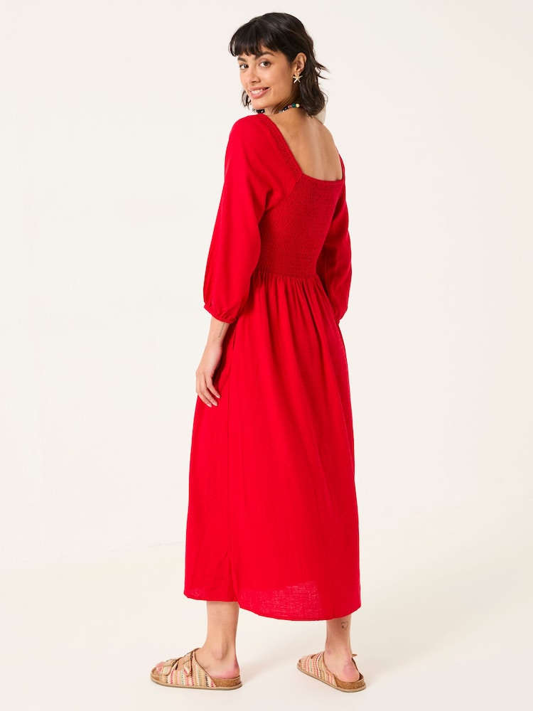 FatFace Adele Red Midi Dress - Image 2 of 4