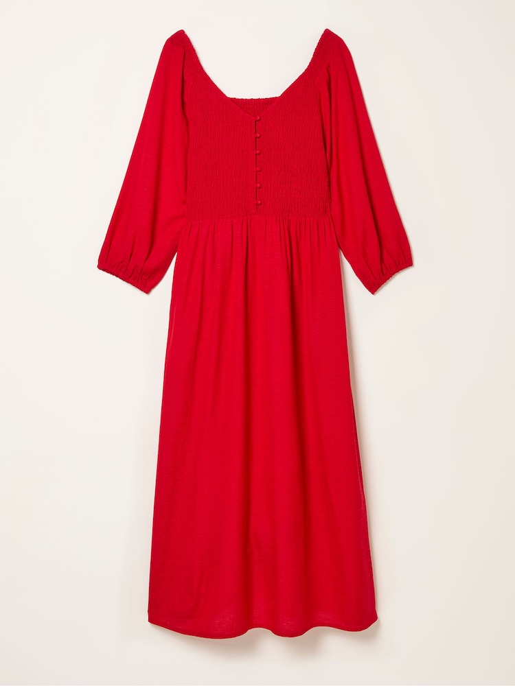 FatFace Adele Red Midi Dress - Image 4 of 4