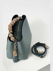 Luella Grey Demi Beaded Handle Cross-Body Tote Bag - Image 7 of 9