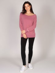 Pineapple Pink Off Shoulder Longline Sweat Top - Image 2 of 4