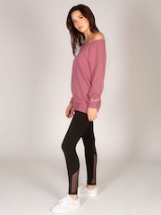 Pineapple Pink Off Shoulder Longline Sweat Top - Image 4 of 4