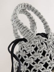 Black Velvet Sparkle Weave Handheld Bag - Image 3 of 5