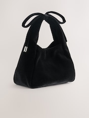 Black Velvet Bow Mini Top Handle Bag - Image 1 of 5