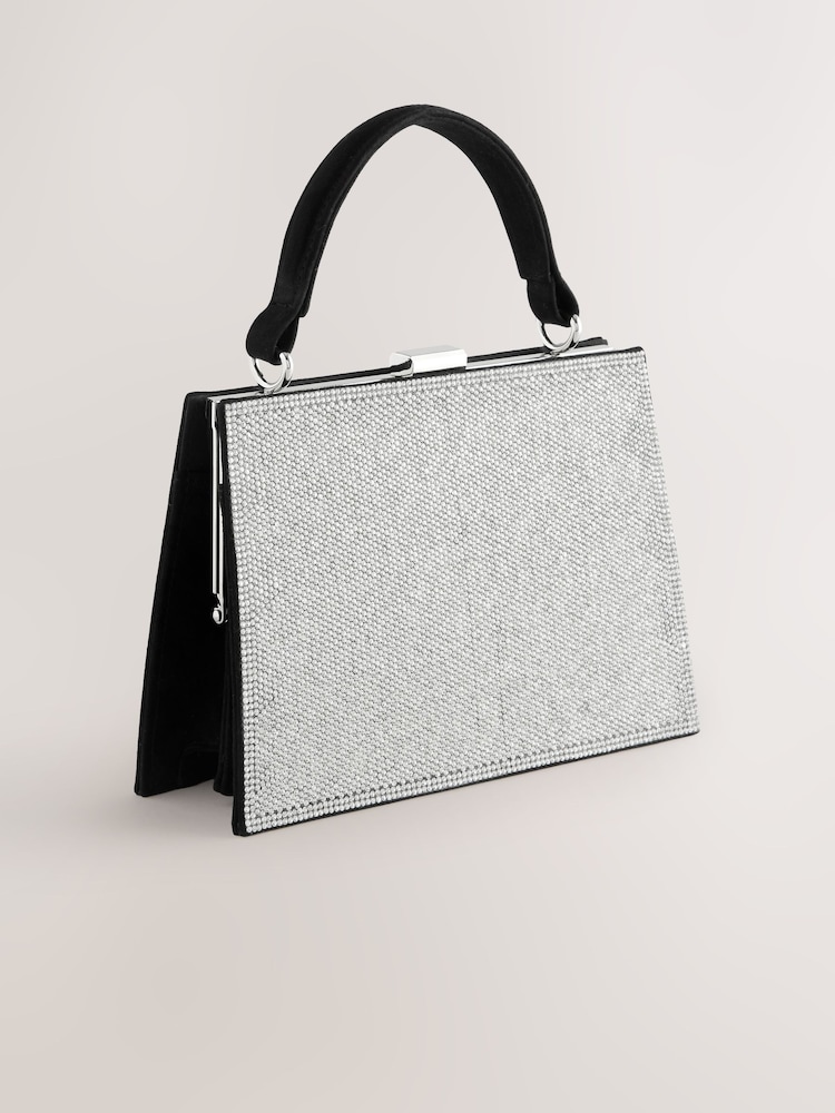 Silver Sparkle Hand Held Bag - Image 1 of 5 Silver Sparkle Hand Held Bag - Image 1 of 5