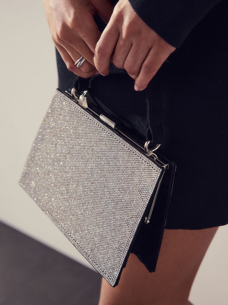 Sac à Main NEXT Neuf Avec étiquettes - Couleur Or/argent Scintillant - Avec Bracelet Poignet