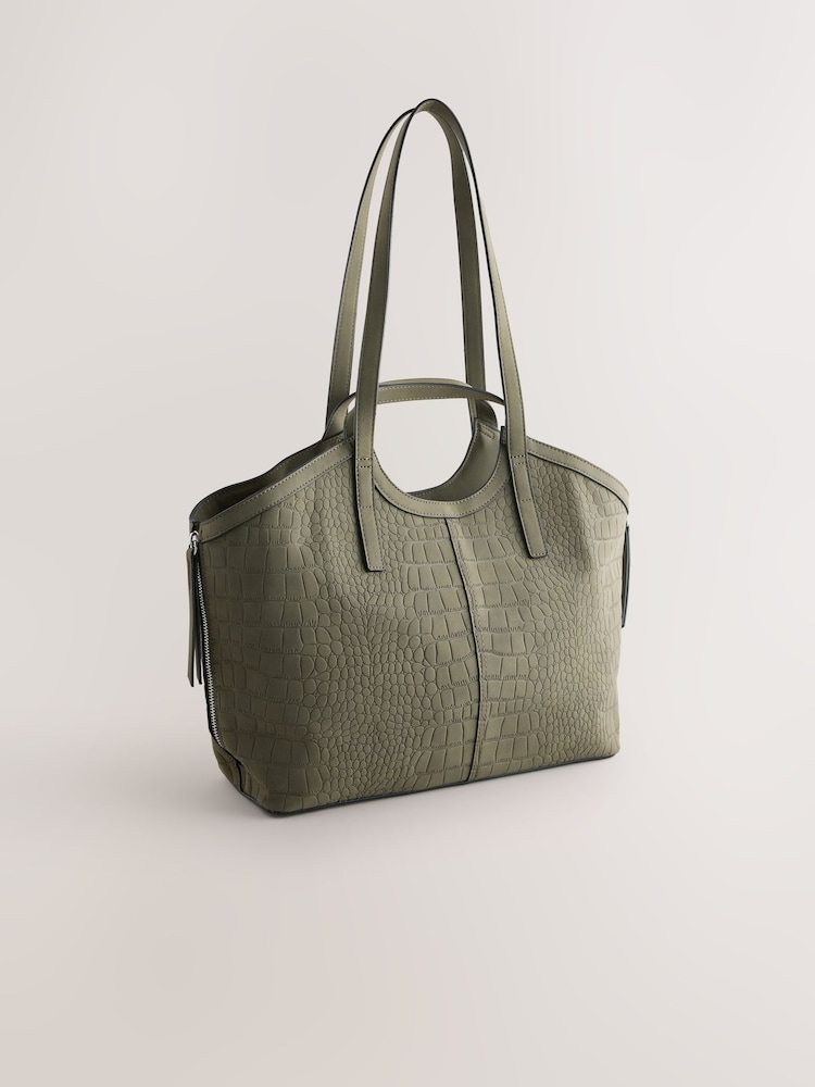 Green Faux Seude Hand Held Bag - Image 1 of 5 Green Faux Seude Hand Held Bag - Image 1 of 5