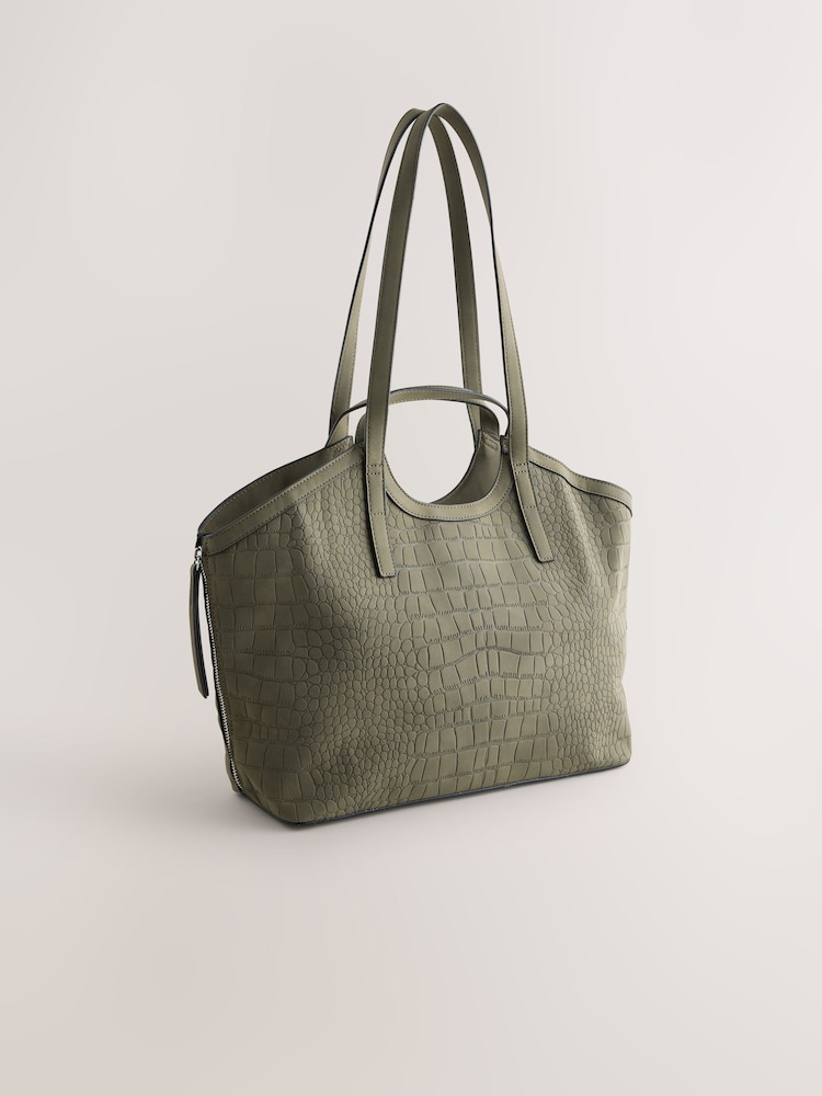Green Faux Seude Hand Held Bag - Image 2 of 5 Green Faux Seude Hand Held Bag - Image 2 of 5