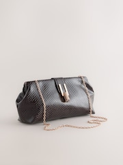 Chocolate Brown Volume Clutch Bag - Image 1 of 5