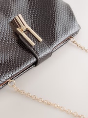 Chocolate Brown Volume Clutch Bag - Image 4 of 5
