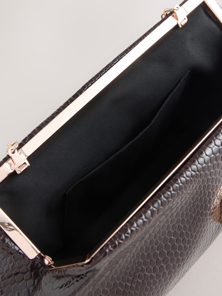 Chocolate Brown Volume Clutch Bag - Image 5 of 5