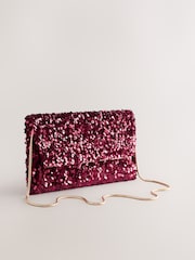 Red Sequin Clutch Bag - Image 1 of 6