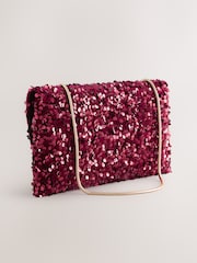 Red Sequin Clutch Bag - Image 2 of 6