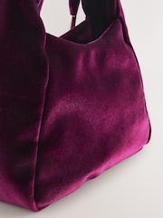 Burgundy Red Velvet Bow Mini Top Handle Bag - Image 5 of 5
