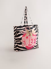 Animal Zebra Print 100% Cotton Lightweight Shopper Bag - Image 1 of 8