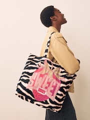 Animal Zebra Print 100% Cotton Lightweight Shopper Bag - Image 3 of 8