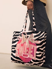 Animal Zebra Print 100% Cotton Lightweight Shopper Bag - Image 5 of 8