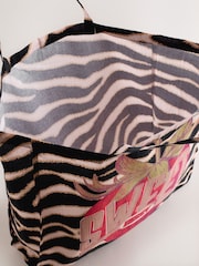 Animal Zebra Print 100% Cotton Lightweight Shopper Bag - Image 7 of 8