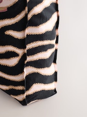 Animal Zebra Print 100% Cotton Lightweight Shopper Bag - Image 8 of 8