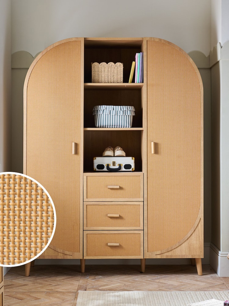 Rattan Felix Triple, 3 drawers Kids Wardrobe - Image 1 of 8