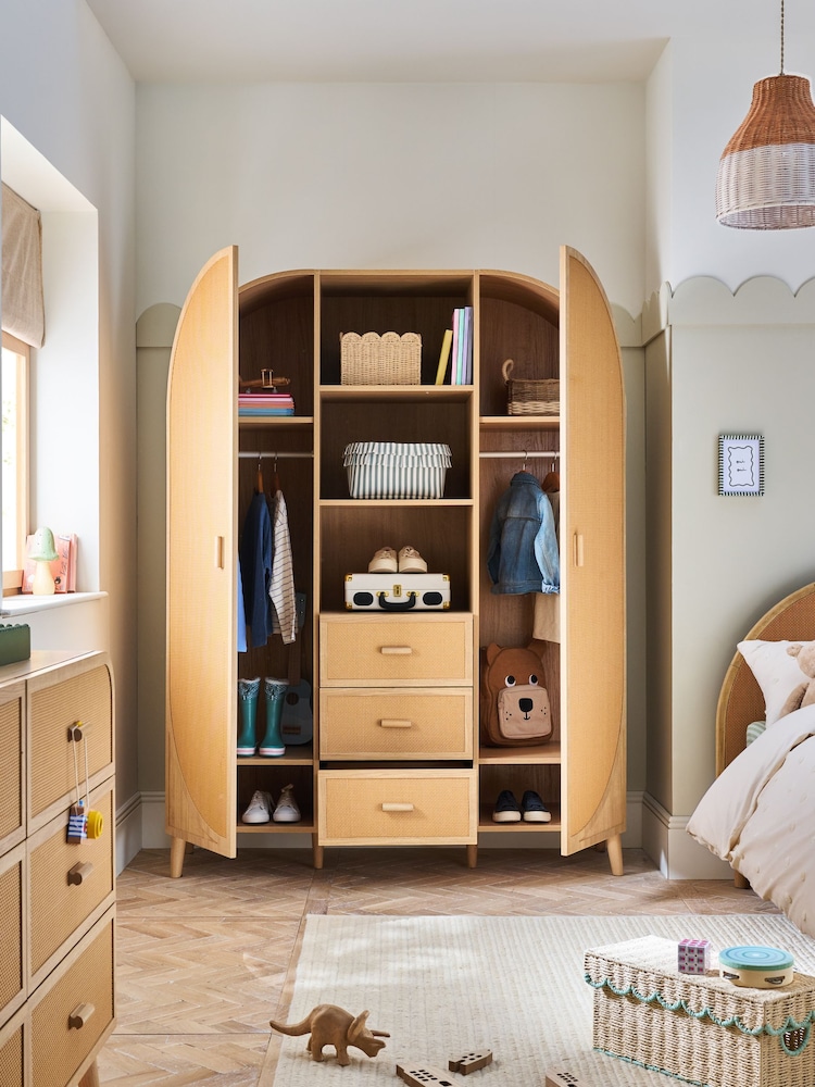 Rattan Felix Triple, 3 drawers Kids Wardrobe - Image 2 of 8