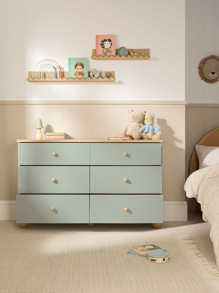 Sage Green Kids Hutton Super Wide Chest of Drawers - Image 2 of 9