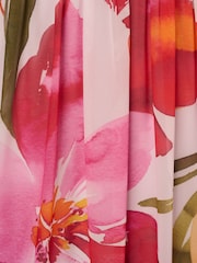 Adrianna Papell Pink Floral Chiffon Ring Gown - Image 3 of 6