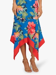 Adrianna Papell Blue Handkerchief Floral Dress - Image 4 of 6