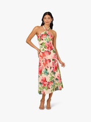Adrianna Papell Pink Halter Flounce Dress - Image 1 of 6
