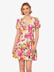 Adrianna By Adrianna Papell Pink Printed Short Dress - Image 2 of 7