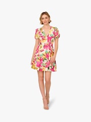 Adrianna By Adrianna Papell Pink Printed Short Dress - Image 6 of 7
