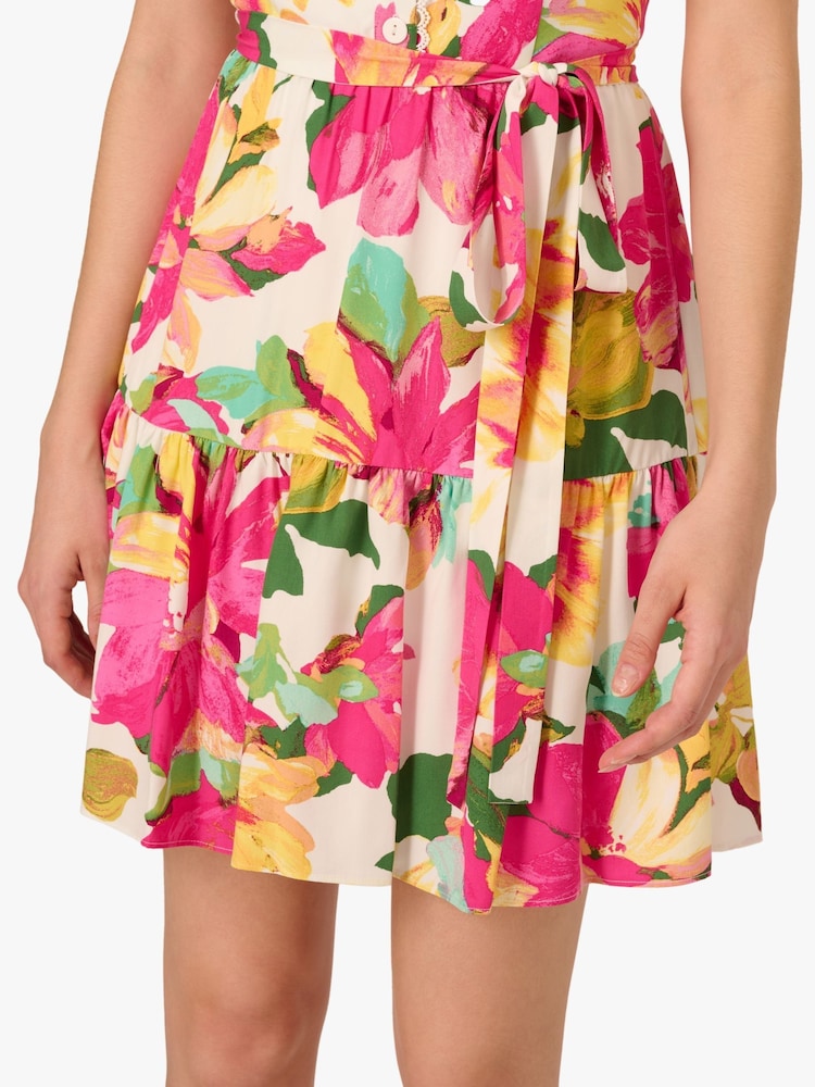 Adrianna By Adrianna Papell Pink Printed Short Dress - Image 7 of 7