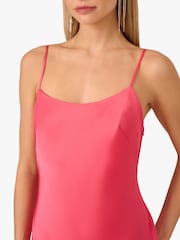 Adrianna By Adrianna Papell Pink Stretch Satin Long Dress - Image 4 of 5