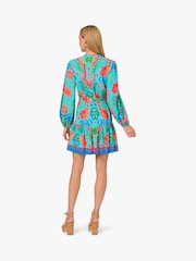 Adrianna By Adrianna Papell Blue Printed Short Dress - Image 2 of 7