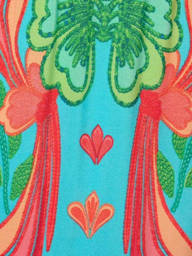 Adrianna By Adrianna Papell Blue Printed Short Dress - Image 7 of 7