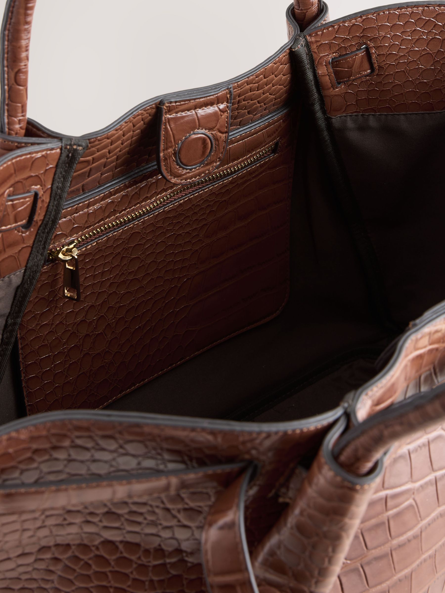 Buy Tan Brown Belted Croc Shoulder Bag from Next USA