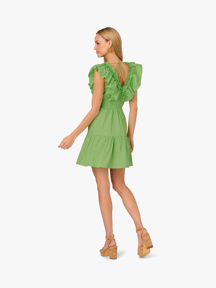 Adrianna By Adrianna Papell Rochie Scurtă cu Volane Verde - Image 2 of 7