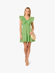 Adrianna By Adrianna Papell Rochie Scurtă cu Volane Verde - Image 4 of 7