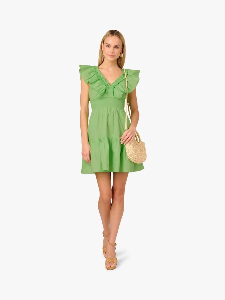 Adrianna By Adrianna Papell Rochie Scurtă cu Volane Verde - Image 4 of 7