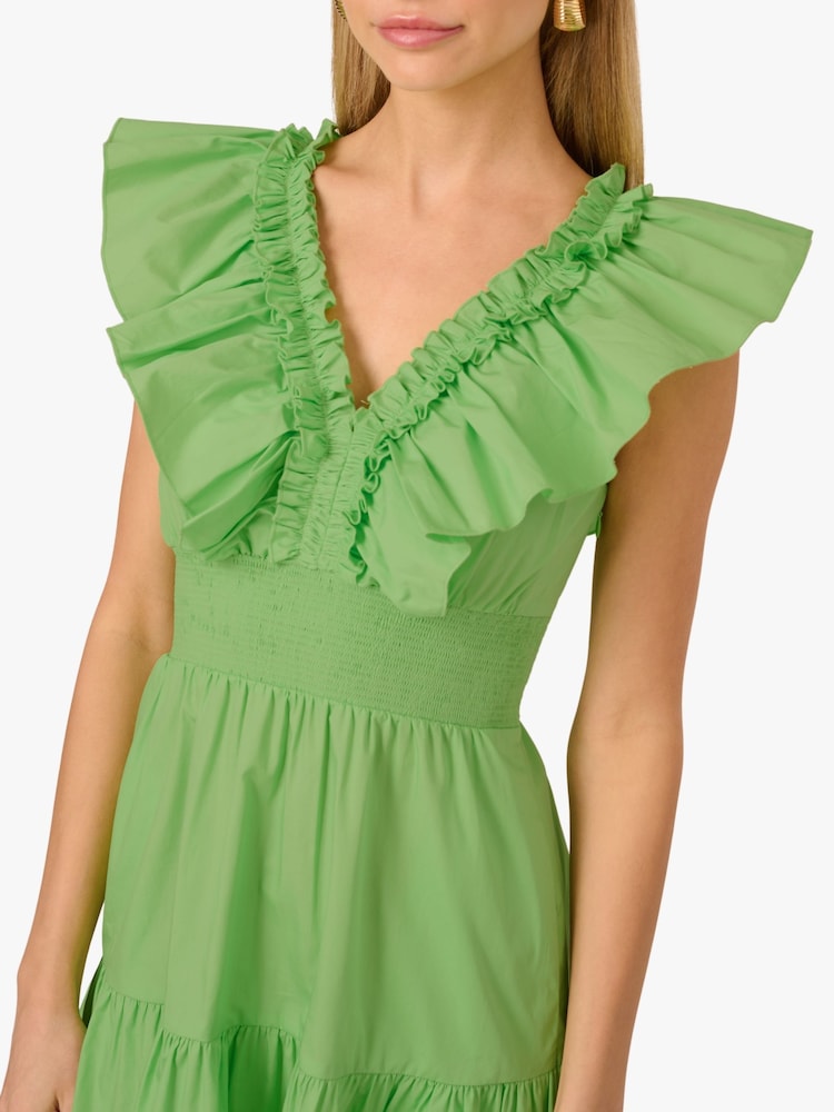 Adrianna By Adrianna Papell Rochie Scurtă cu Volane Verde - Image 5 of 7