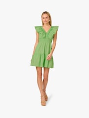 Adrianna By Adrianna Papell Rochie Scurtă cu Volane Verde - Image 6 of 7