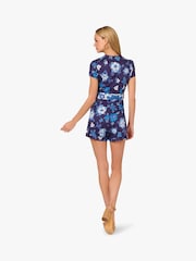 Adrianna By Adrianna Papell Blue Printed Playsuit - Imagen 2 de 7