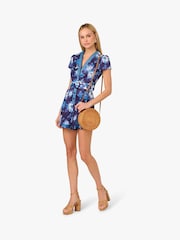 Adrianna By Adrianna Papell Blue Printed Playsuit - Imagen 4 de 7