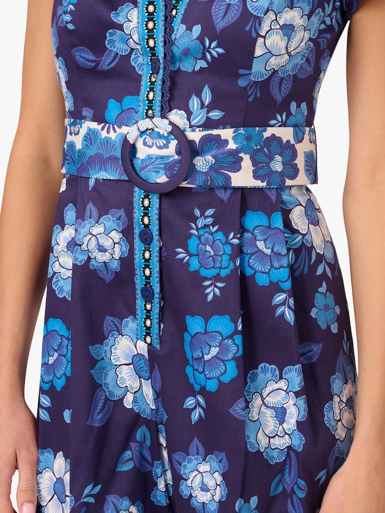 Adrianna By Adrianna Papell Blue Printed Playsuit - Imagen 7 de 7