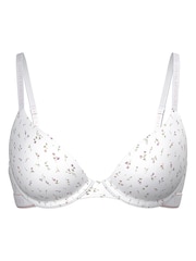 Victoria's Secret White Ditsy Lightly Lined Demi Cotton Logo Bra - Image 1 of 1