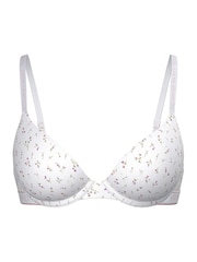Victoria's Secret White Ditsy Full Cup Push Up Cotton Logo Bra - Image 3 of 3