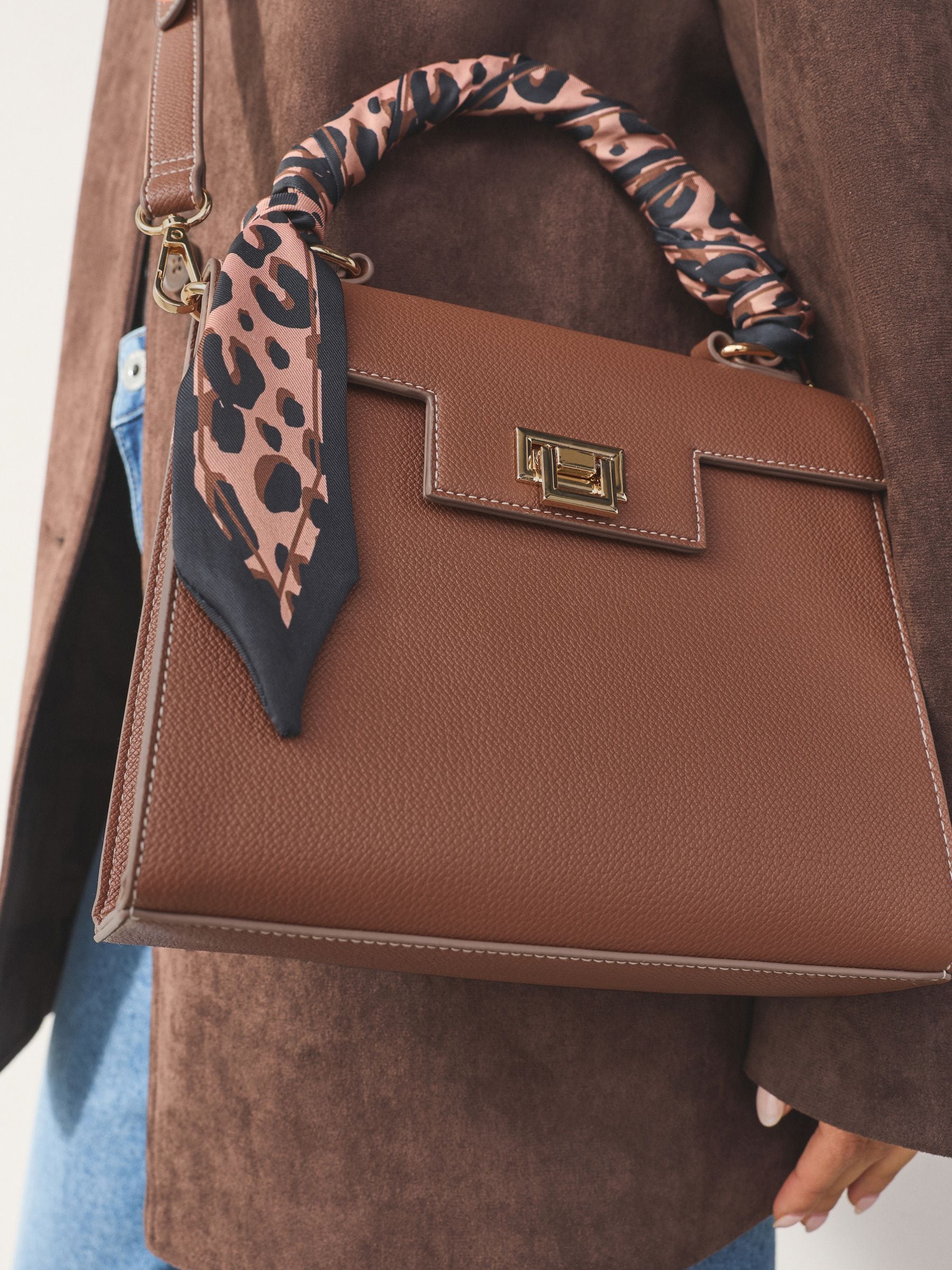 Buy Tan Brown Scarf Hand Held Bag from Next USA