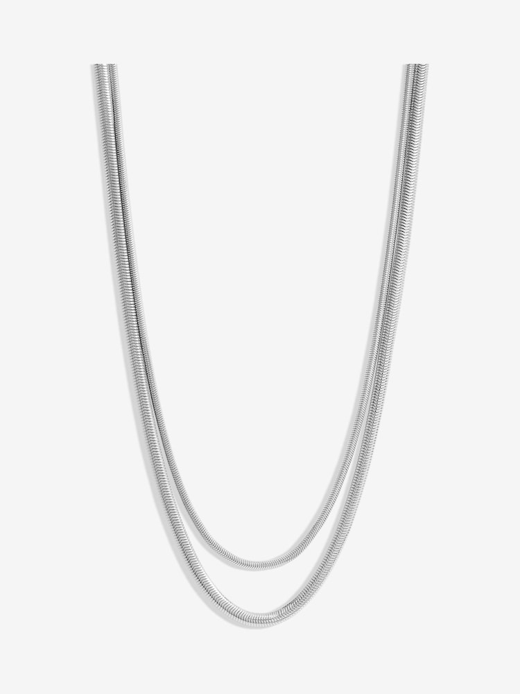 Jon Richard Silver Tone Plated Double Row Snake Chain Necklace - Image 1 of 3